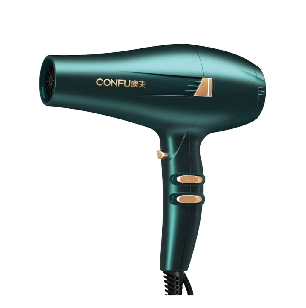 professional Dryer, 2 High 3 Settings, Cool Dryer, Quiet Speed hair and air wind Function Ionic for and Silver Heat Button, Results cold stylist hot Dryer, Shinier high Hair Shot Power 2000W CONFU