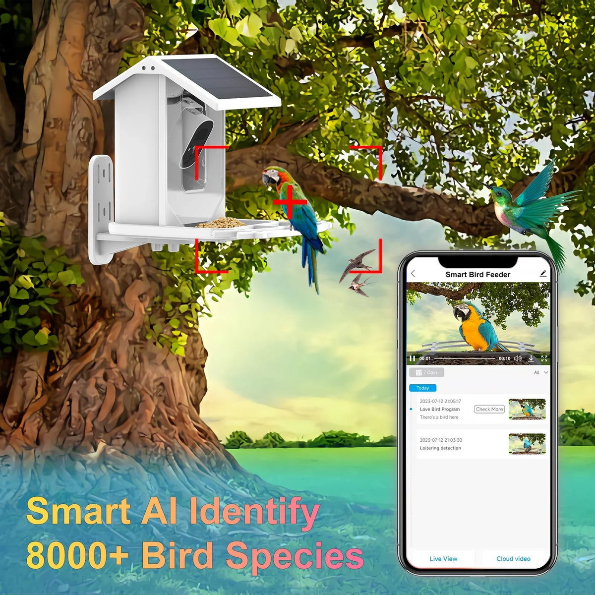 Camera and Birds Aibecy Waterproof Vision Camera Wildlife Bird IP66 1080P Low Solar Night for
