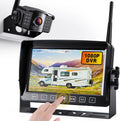 Rear Camera Camera Recorder Backup Monitor Kit Long for Pickup Wireless Signal RV Range Truck Motorhome 1080P Xroose CM1 with Button Trailer, Monitor View DVR Touch Camper, for + 7” Extra
