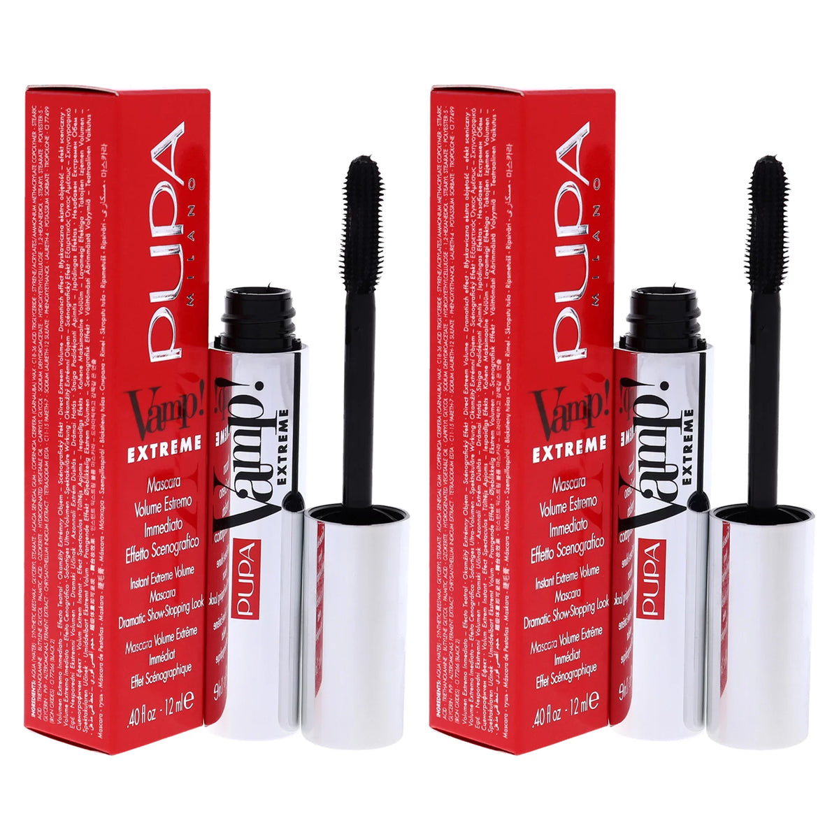 Extra of Pupa 2 Mascara Milano Pack oz Vamp! Mascara - 0.4 - 010 Extreme Black -