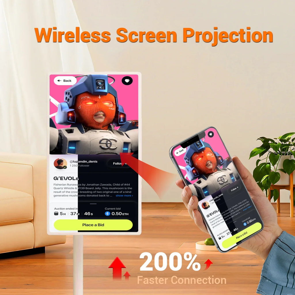 on JYXOIHUB Touch 22 1080p TV inch StandbyMe Portable Wheels Screen Wireless Televisions,
