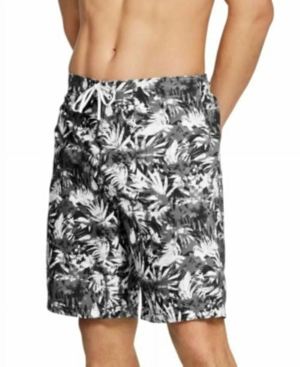9" Bondi Speedo Gradient Ombré Men's Board Black-Med Floral Shorts 2-Way Stretch