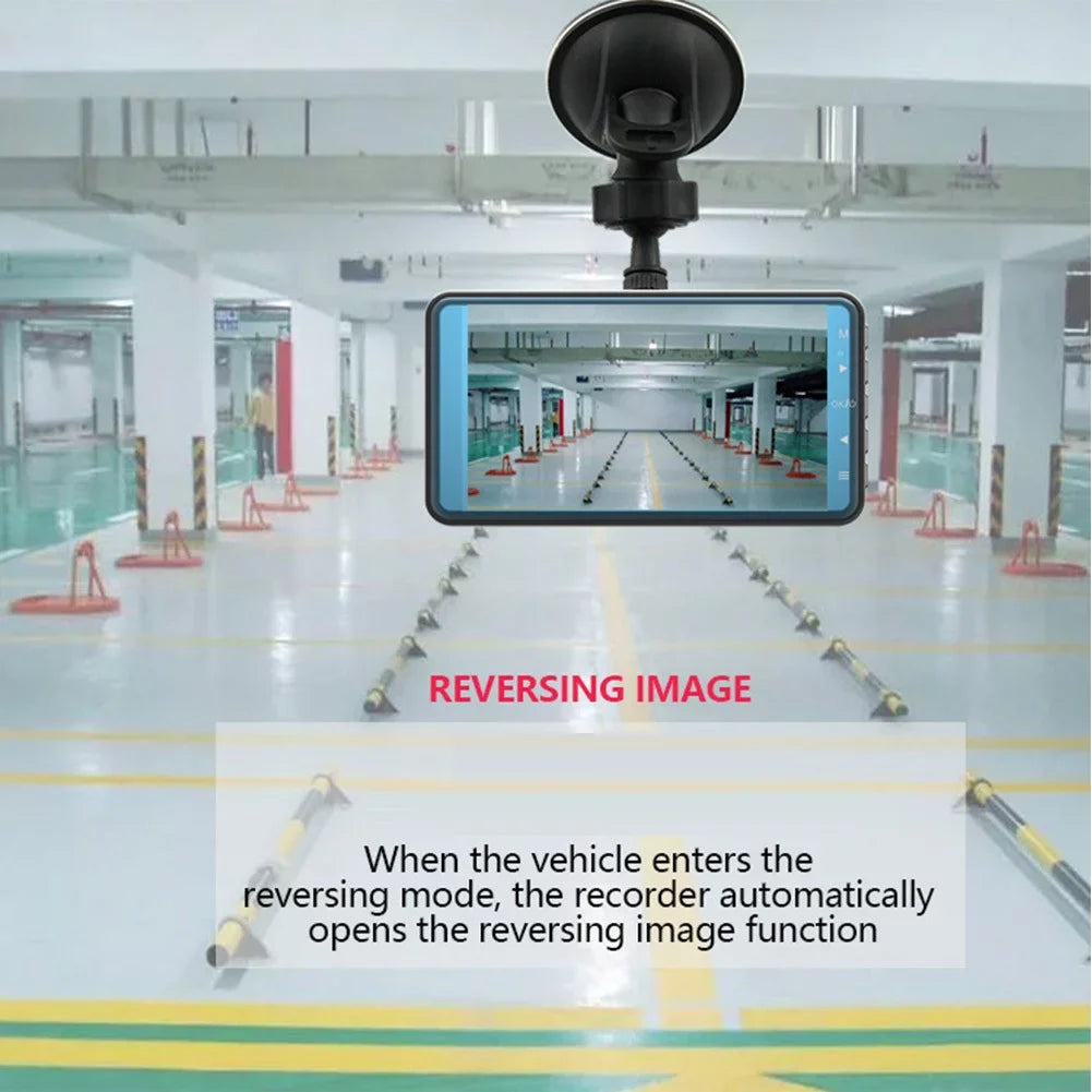 Recorder Dual Front G-Sensor Camera Rear Car Dash DVR Cam 1080P 4\\\" Touch Screen