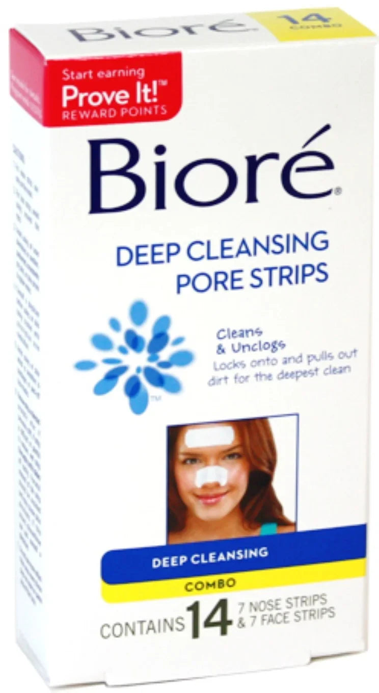 (Pack Combo 4) of Each Face/Nose Deep Pack 14 Cleansing Pore Biore Strips