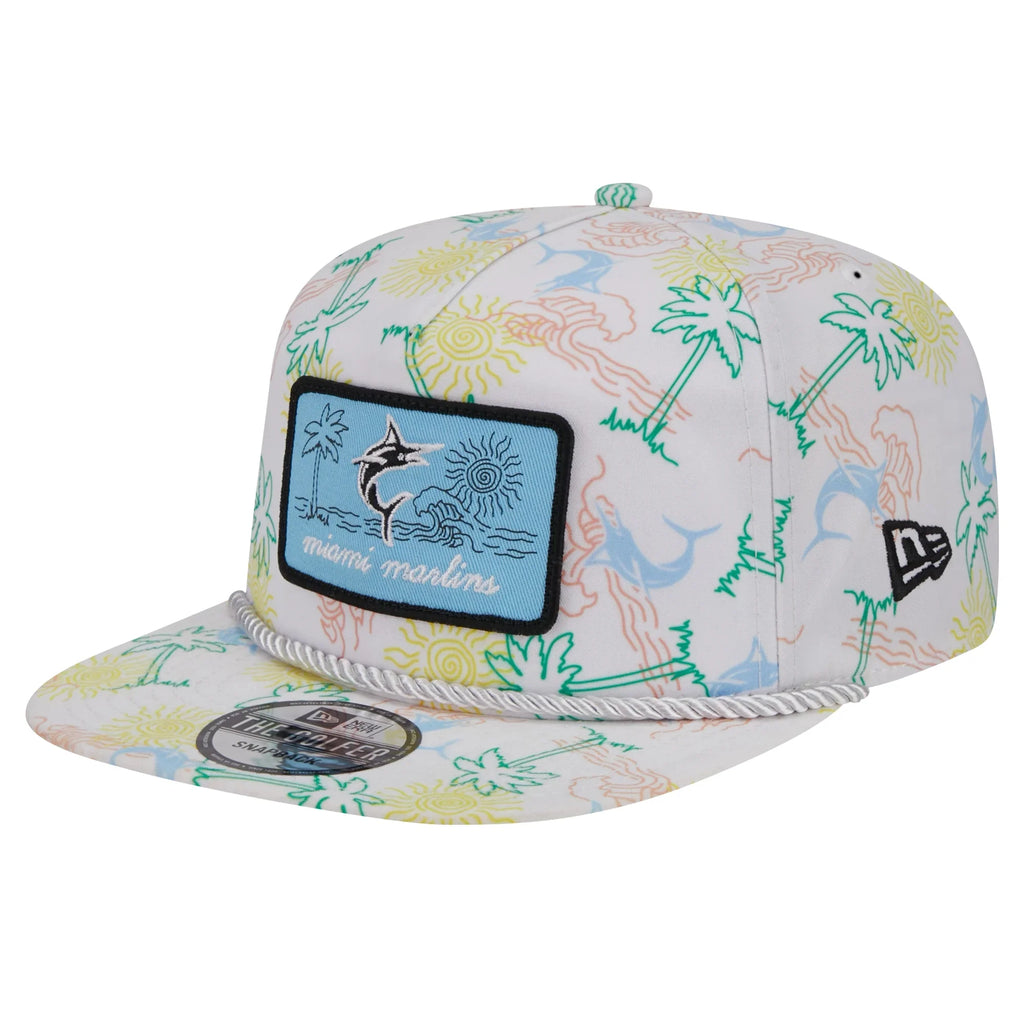 Men's Miami Golfer White Snapback Islander Marlins Era Hat New