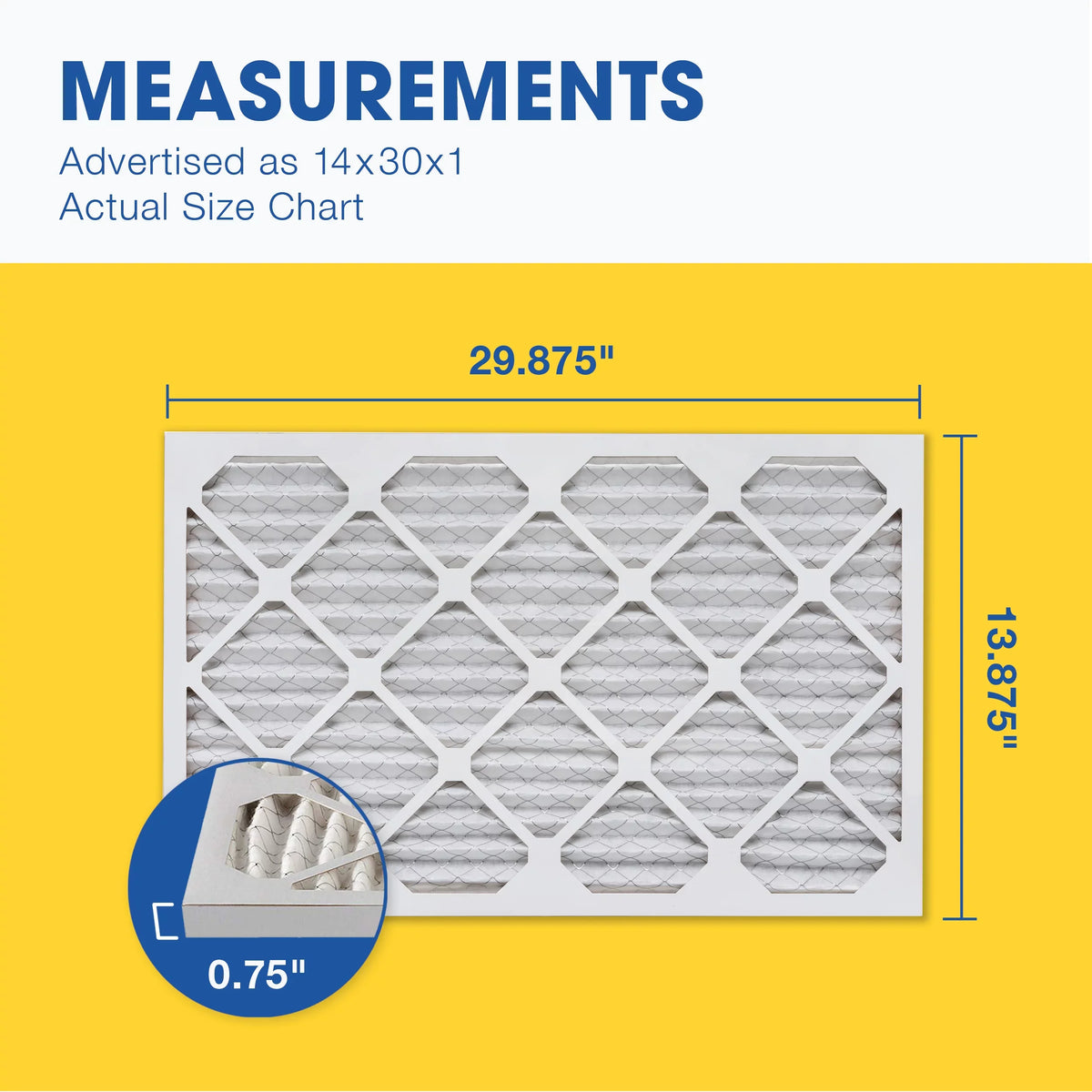Furnace Filter, 13 6 Filter, 14x30x1 Aerostar Pack Air MERV Air AC Pleated