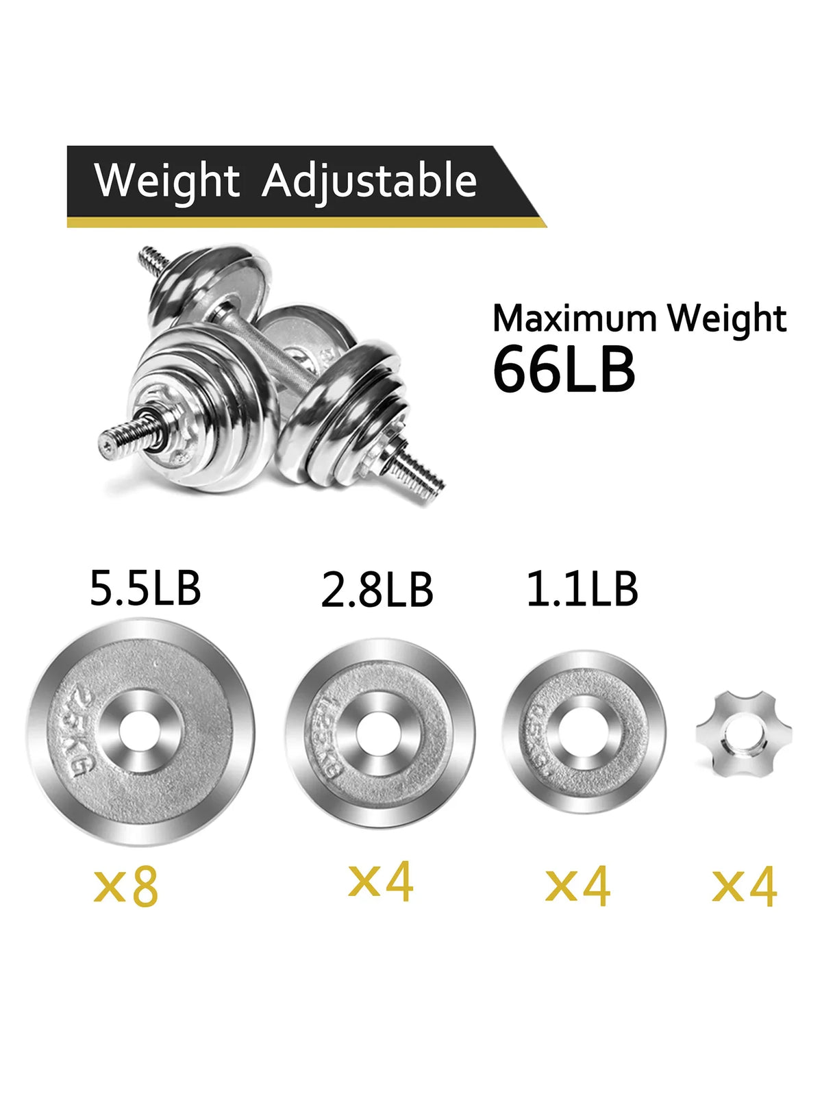Training 4 Barbell Dumbbell Barbell Ergonomic Modes with Dumbbells for Workout with Dumbbell FANNYC 60lbs Weightlifting Weights Strength Dumbbells Set Rubber Handles Adjustable