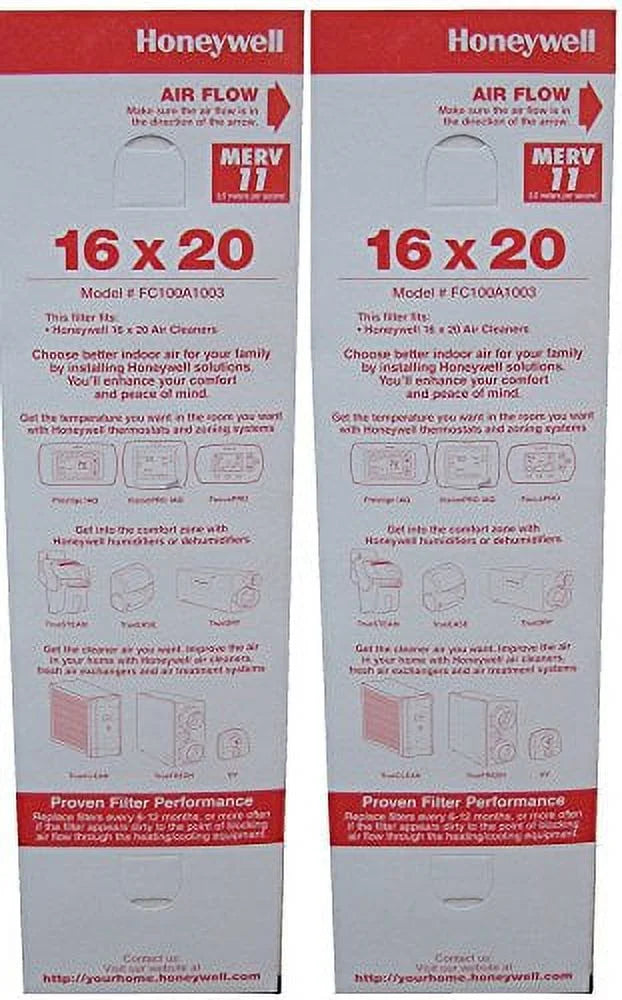 Honeywell 11 16 FC100A1003 - - Pack x Air Filter 20 2 Media MERV