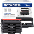 MFC-L2710DW and Toner, (4x TN760 Brother HL-L2350DW Toner MFC-L2690DW DR730 Unit Printer 1x DCP-L2550DW ) Cartridge Unit High Yield Drum Set for Compatible TN760 DR730 Drum