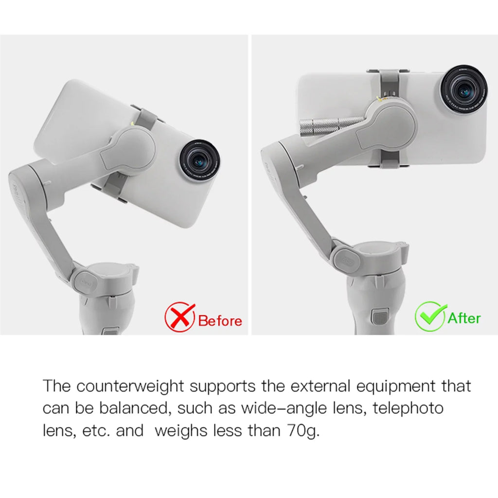 OSMO Weight 3pcs Gimbal Smartphone Mobile 50g, Stabilizer, OM for Optimal DJI Nebublu Shooting Balance 3 4, Counterweight Video for Hand,held Counter Metal