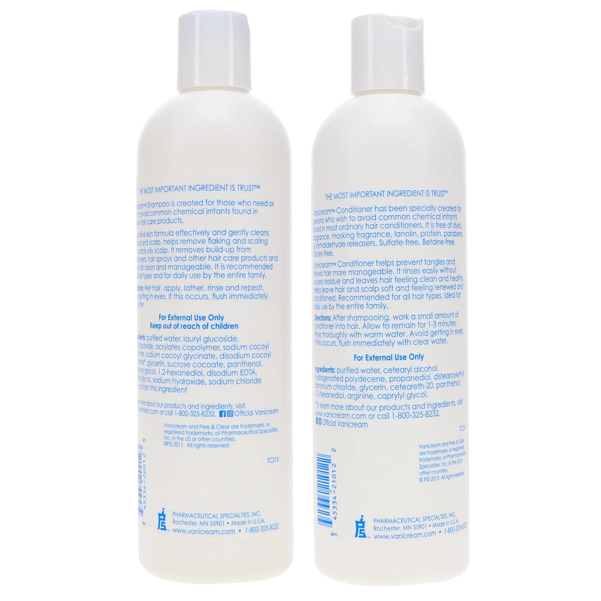 12 oz Vanicream Combo oz Conditioner & Shampoo 12 Pack