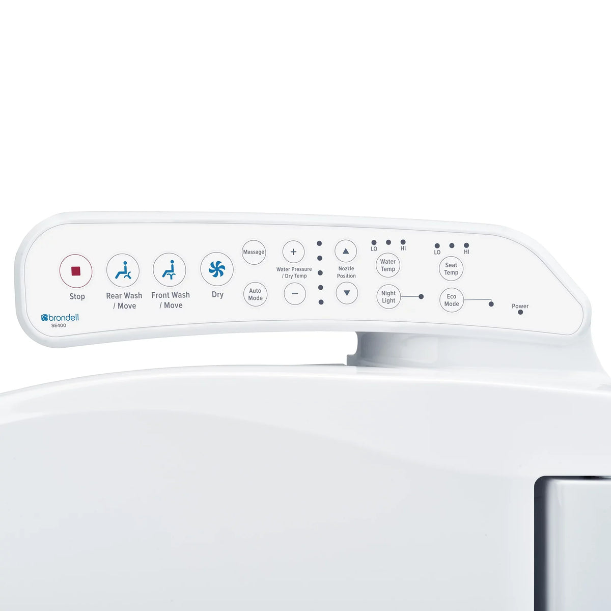 Brondell Bidet Swash SE400 Nozzle, Stainless with Sidearm, White Dryer Steel Round and Seat