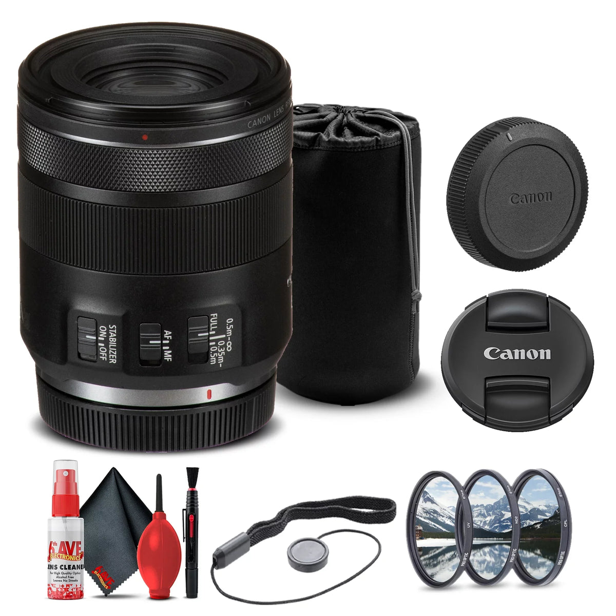IS + Lens RF (4234C002) + Lens f/2 Canon Macro + Kit Filter STM More Pouch 85mm