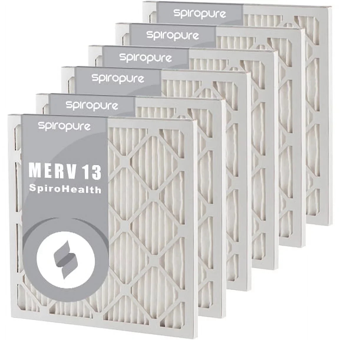 Air Filter MERV Made 17.38x17.38x1 - (6 13 Filters USA Pleated Pack) SpiroPure in