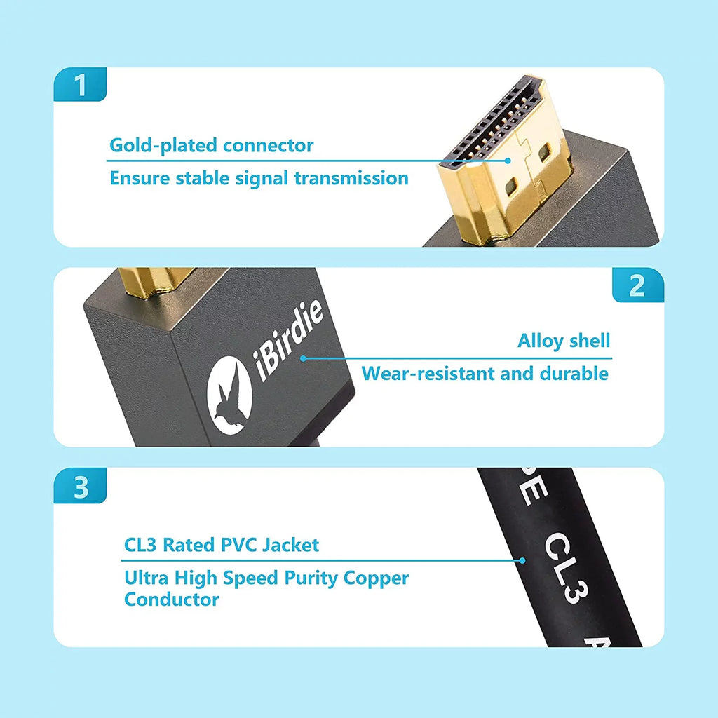 2.2 High Rated 2.3 Wall ARC 4K120Hz 15 in 8K60Hz 8K Ultra Cable CL3 Feet HDCP HDMI Speed 2.1 eARC Compatible