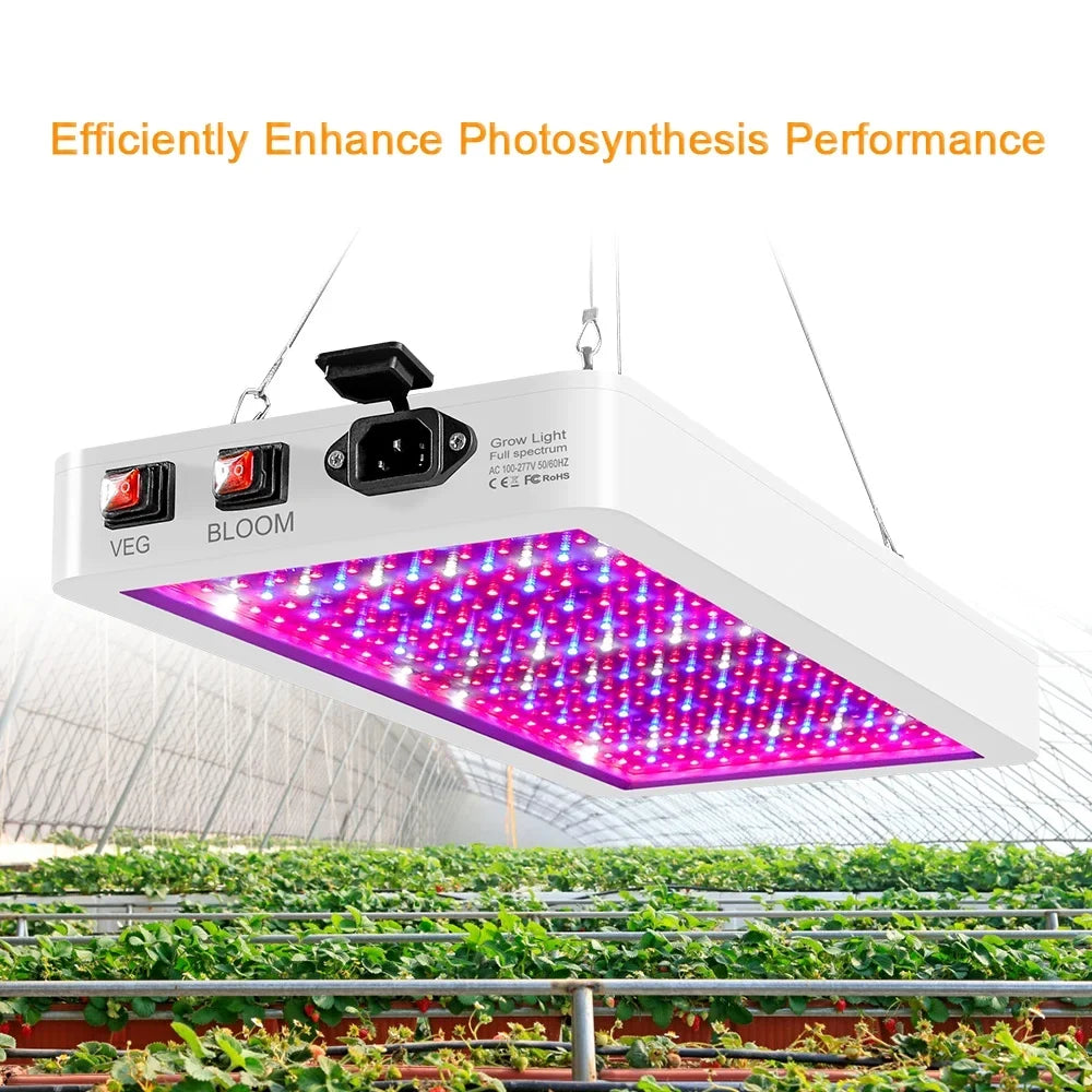 312 Dual for Flowers and Growing Anself for Spectrum Bloom Seedlings IP65 Full Plants Hanging Plant 2000W LEDs Grow Lamps Greenhouse Indoor Switch Waterproof Veg