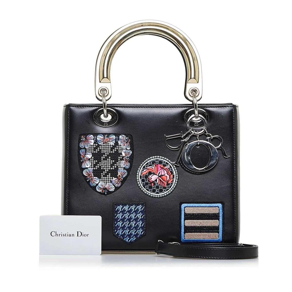 Black Unisex (Good) Pre-Owned Medium Judgement Lady Satchel Leather Calf Authenticated Dior