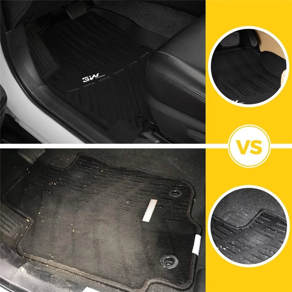 Liner Volkswagen (2018-2023),TPE Full Tiguan,1st Floor for & Tiguan Custom Volkswagen 2nd Mats for All Fit Car Floor Liners,Black 3W Row Weather Set