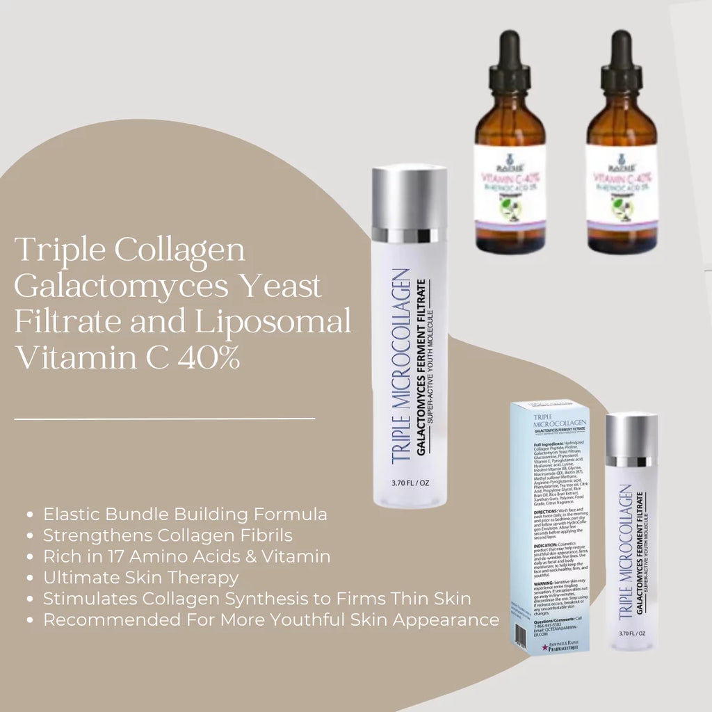 Yeast 1-Pack Liposomal C and Triple 40% Filtrate Galactomyces Collagen Vitamin