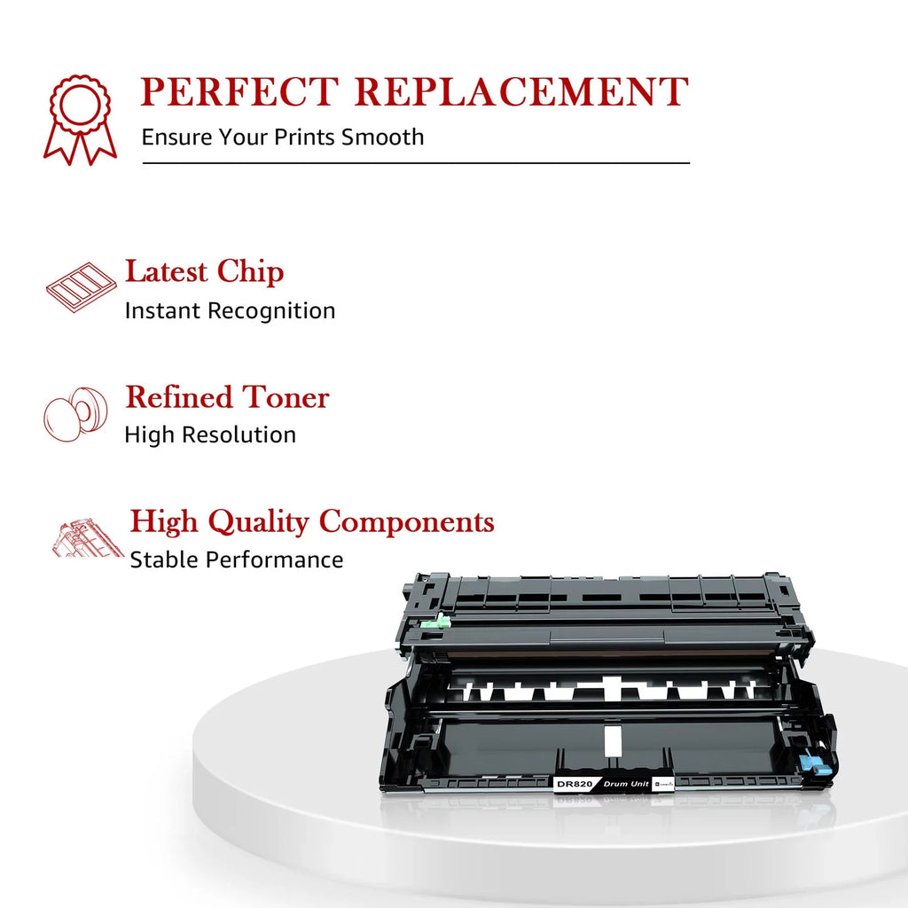 DR-820 2x Cartridge Toner Printers, | Kingdom MFC-L5900DW Replacement HL-L6200DWT with Toner HL-L6200DW black, MFC-L5800DW + Toner&Drum TN-850 [4x by DCP-L5500DN Use MFC-L5900DW Sold Drum]Compatible