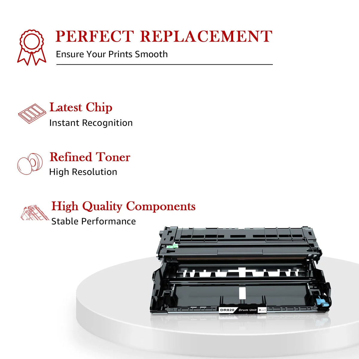 DR-820 2x Cartridge Toner Printers, | Kingdom MFC-L5900DW Replacement HL-L6200DWT with Toner HL-L6200DW black, MFC-L5800DW + Toner&Drum TN-850 [4x by DCP-L5500DN Use MFC-L5900DW Sold Drum]Compatible
