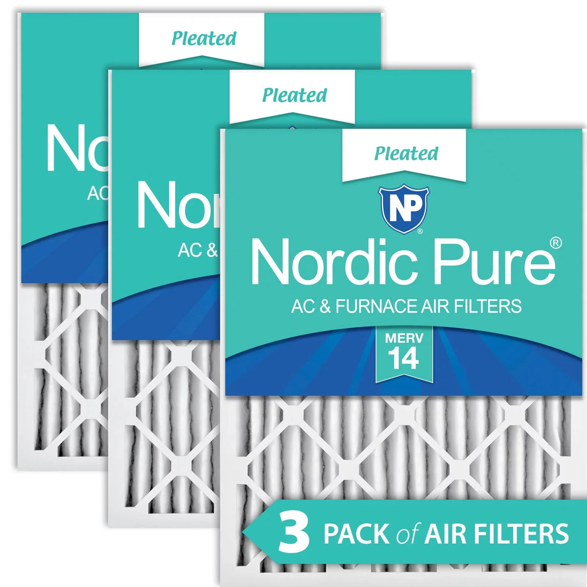 Air Pack Pure Pleated 14 Nordic 3 Filters MERV 16x30x2