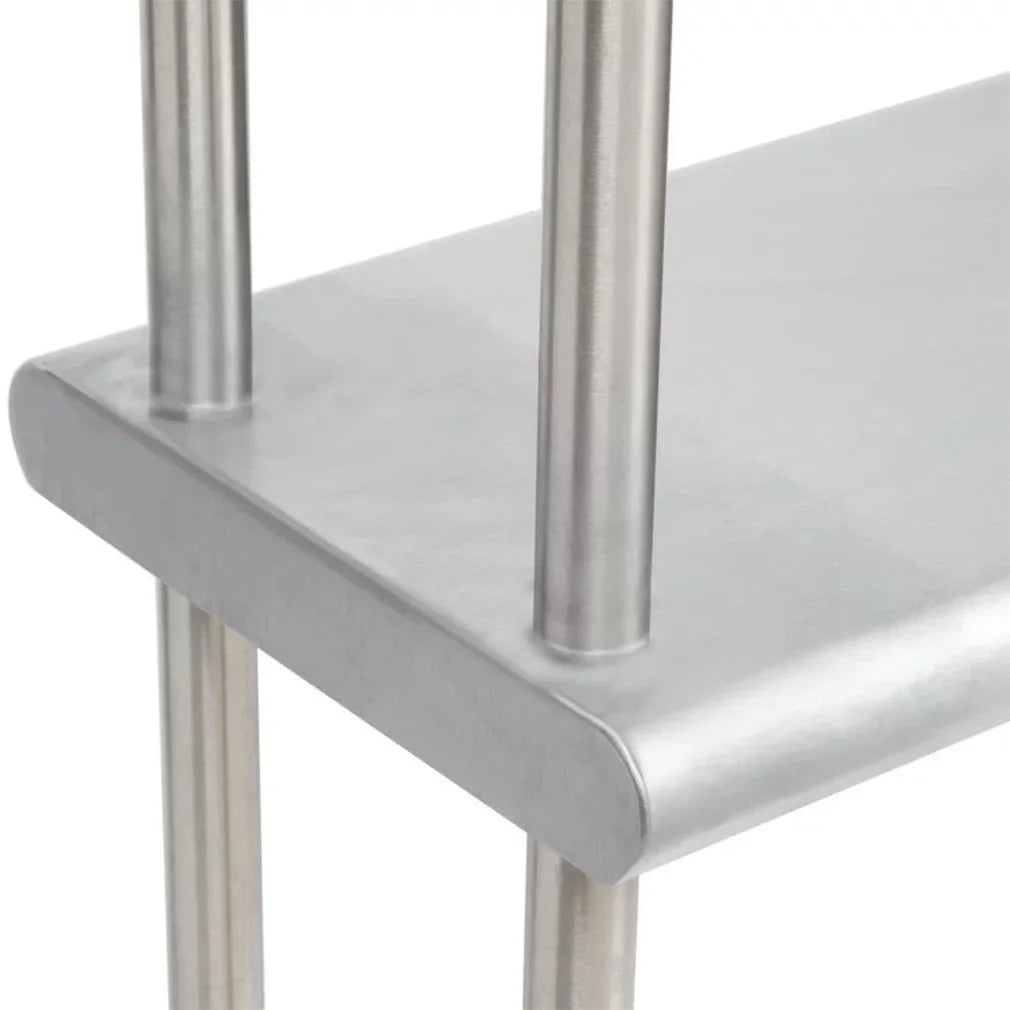 Overshelf Combo Double 18" Tier | Kitchen Prep Table Steel | Work Two Metal 24" Shelves Stainless Wide 60" With Shelving & Table x