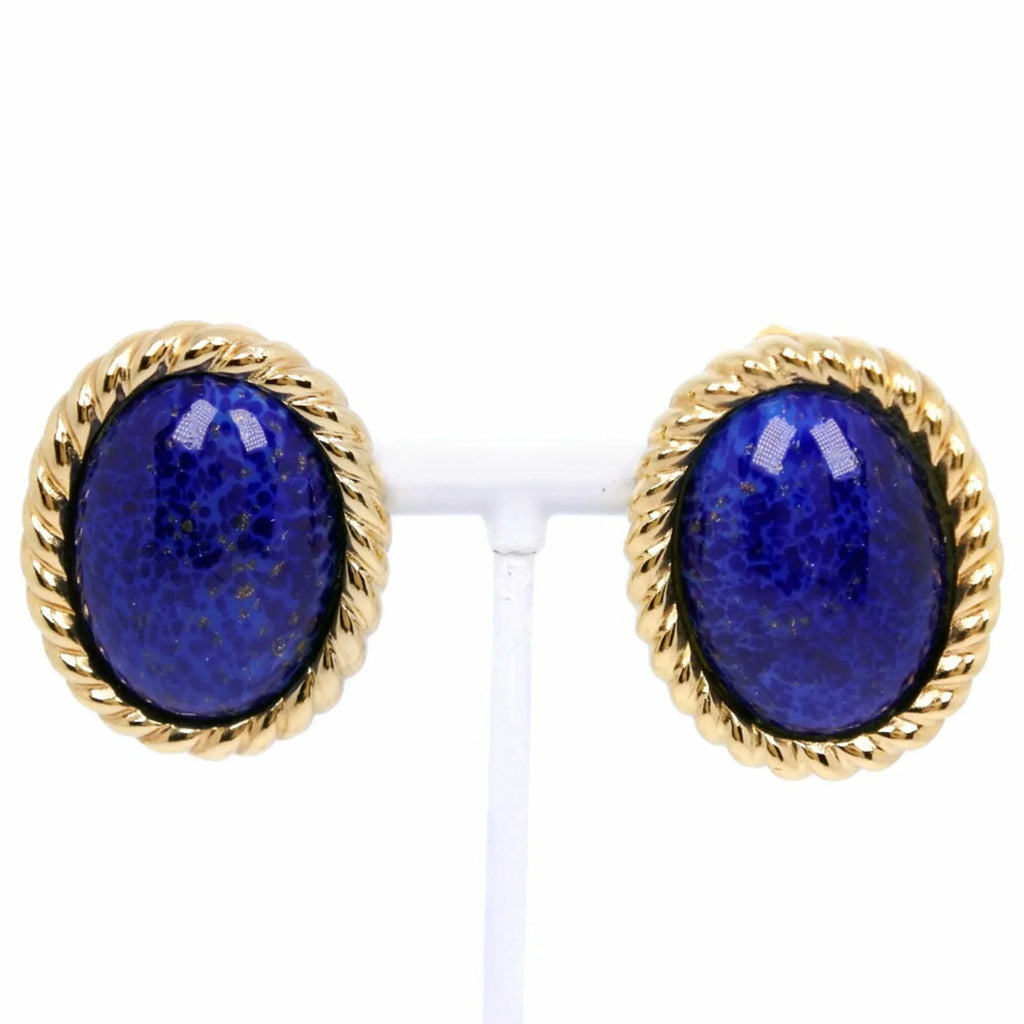 Christian Women's Earrings, Gold Germany, in Blue, Approx. Made Dior (Good) 35.5g, Plated, Pre-Owned