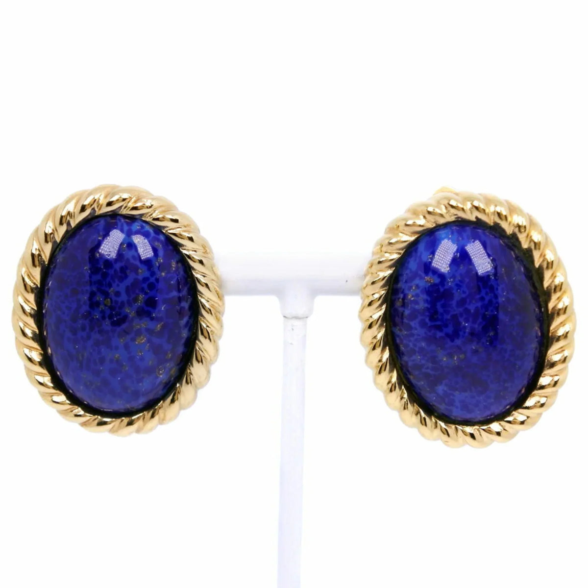 Christian Women's Earrings, Gold Germany, in Blue, Approx. Made Dior (Good) 35.5g, Plated, Pre-Owned