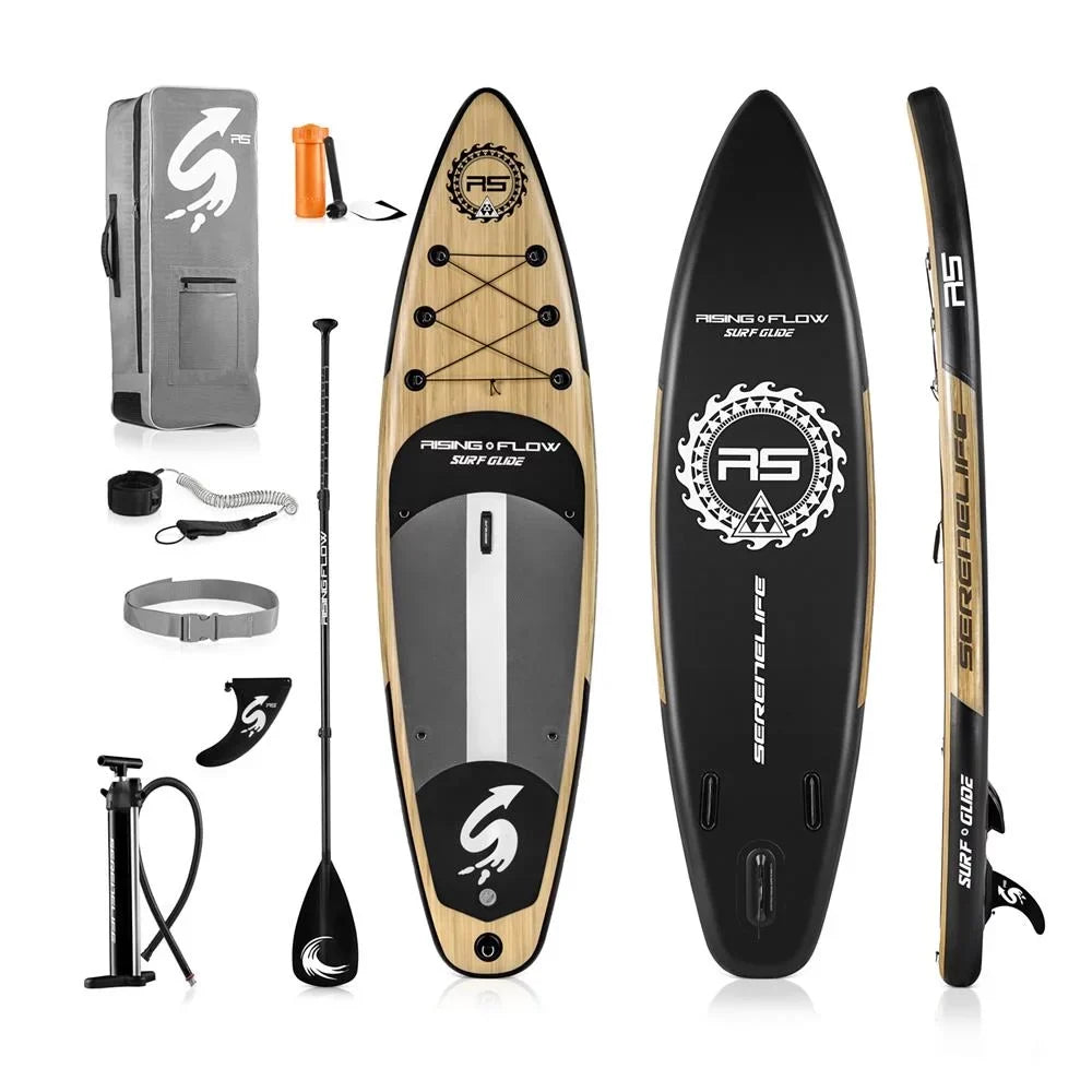 & Bag, Brown Paddle Inflatable (6 accessories Board SereneLife Thick) inches Carry Stand-up