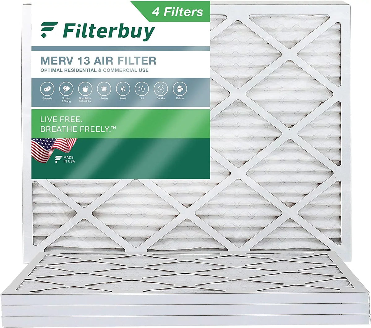 (4-Pack) HVAC AC Furnace Pleated Air MERV 13 24x30x1 Filterbuy Filters