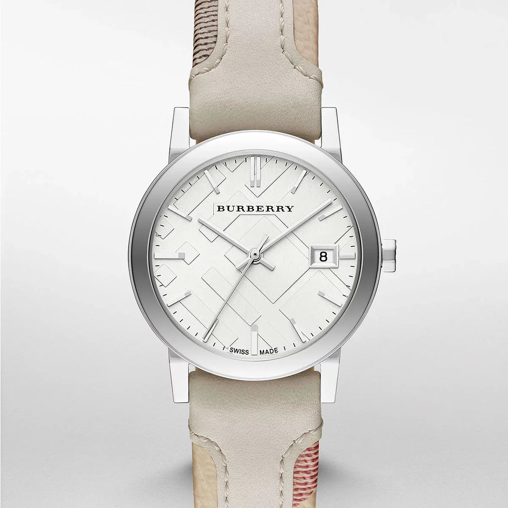 34mm Quartz Women's Analog Burberry BU9132 Leather Double Watch