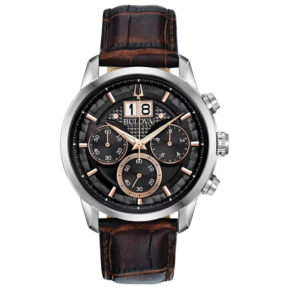 96B311 Leather Bulova Brown Chronograph Sutton Watch Mens