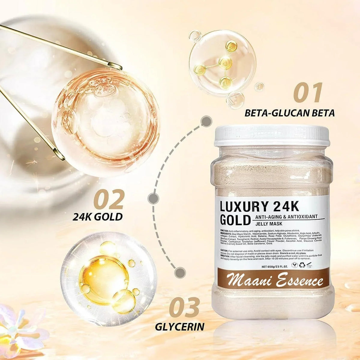 Peel Care Off Fl Mask (2K Off GOLD) SkinCare, Professional Mask, Facial Oz hydrojelly for Gel Face Jelly Moisturizing Hydrating Natural Mask, Masks 23 Facial Peel Powder & DIY Skin