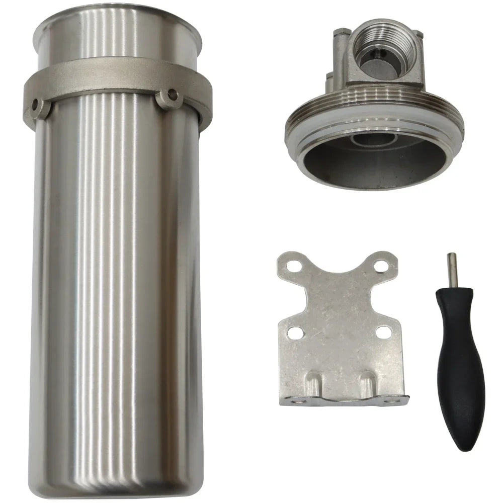 PreAsion Housing Filter for Pressure Bracket with Water 1"NPT 10"L Cartridges Heavy-duty