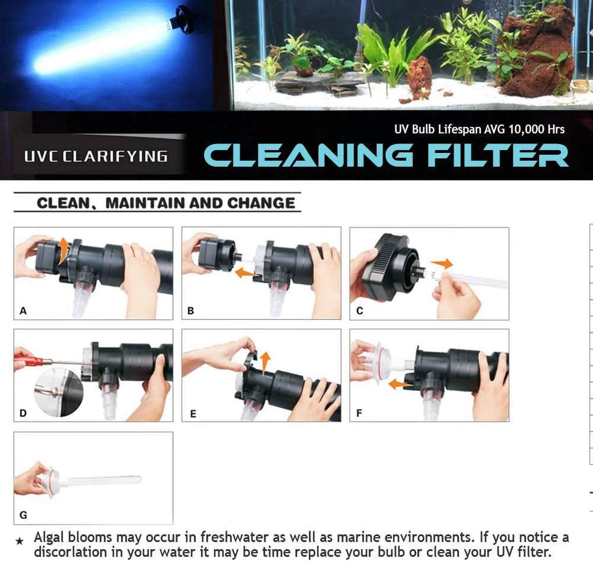 To Koi Fish Pin Pond Replacement Lamp / Light Ultraviole CUV-324 Filter 24W CUV-624 Base 2G11-4 Compatible UV For Aquarium Clarifier