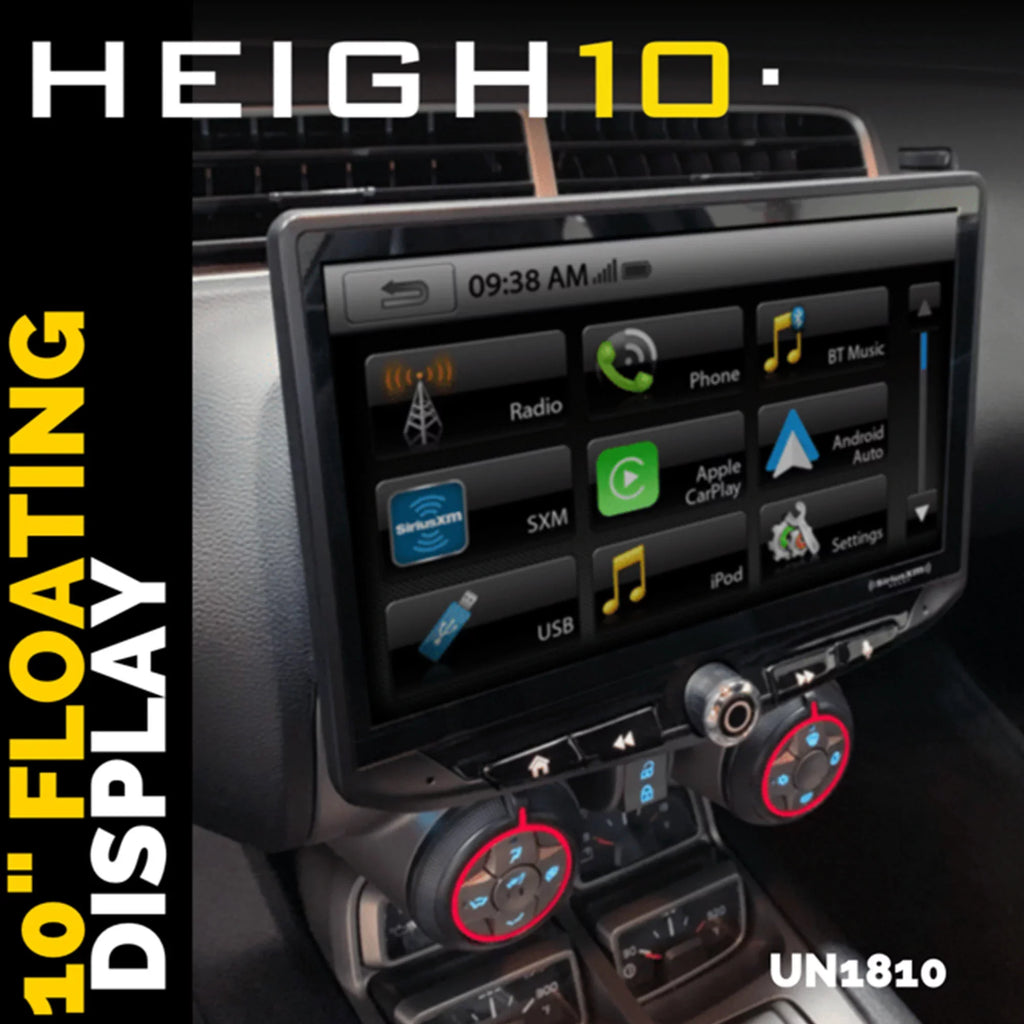 14-18 Trucks & In-dash compatible with CarPlay Stinger Installation Heigh10 compatible & System Infotainment Includes Kit with Navigation Card Auto, Android Apple 10" GM