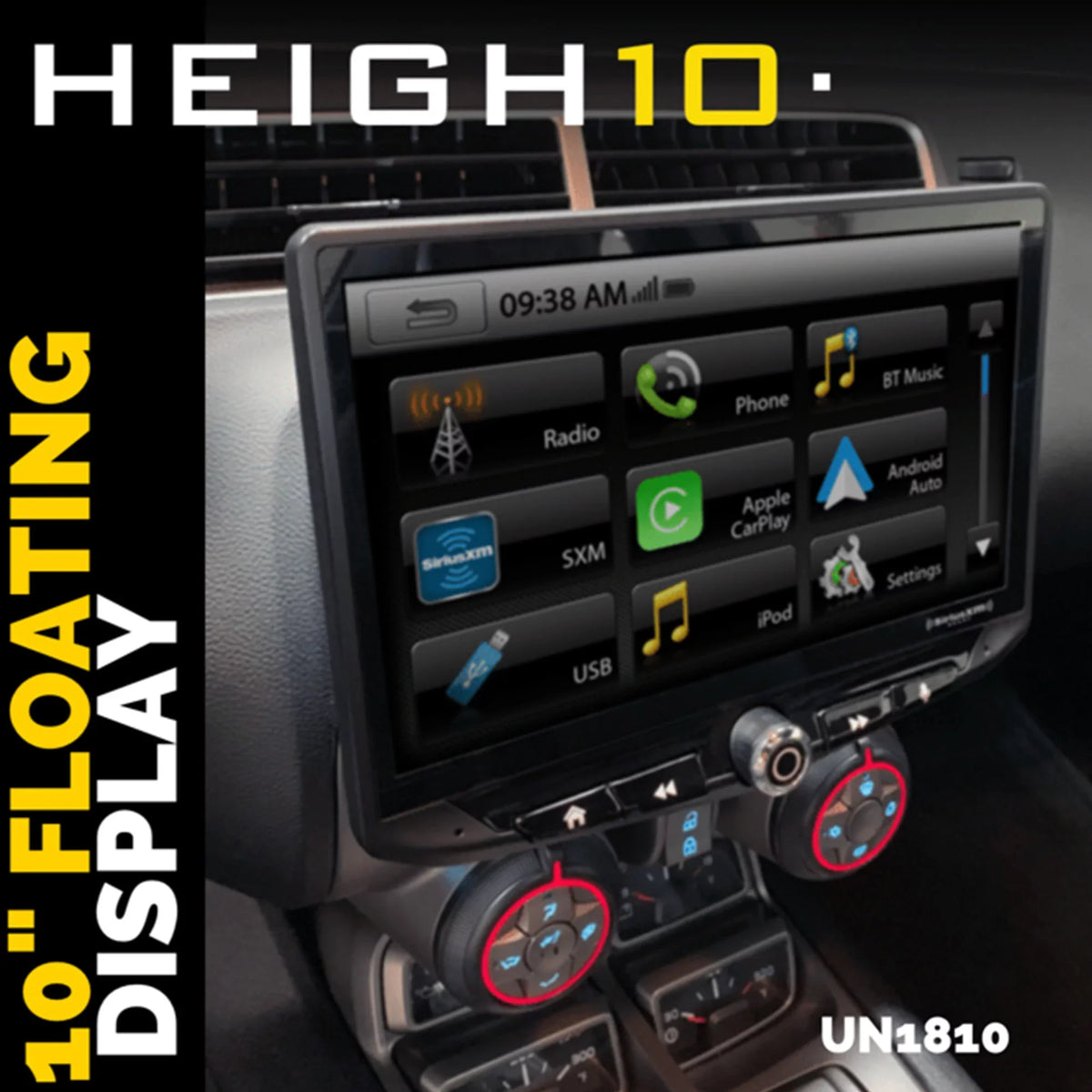 14-18 Trucks & In-dash compatible with CarPlay Stinger Installation Heigh10 compatible & System Infotainment Includes Kit with Navigation Card Auto, Android Apple 10" GM