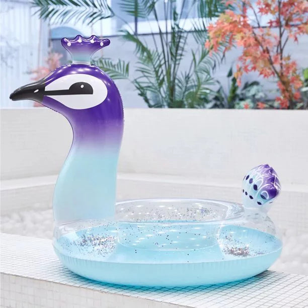 Game | Party Valves Summer Party 48 Kids Raft Swim Peacock Melia Pool Inch Inflatable Designed with for Toys Water Float Glitter Lounge Beach Decorative Fast