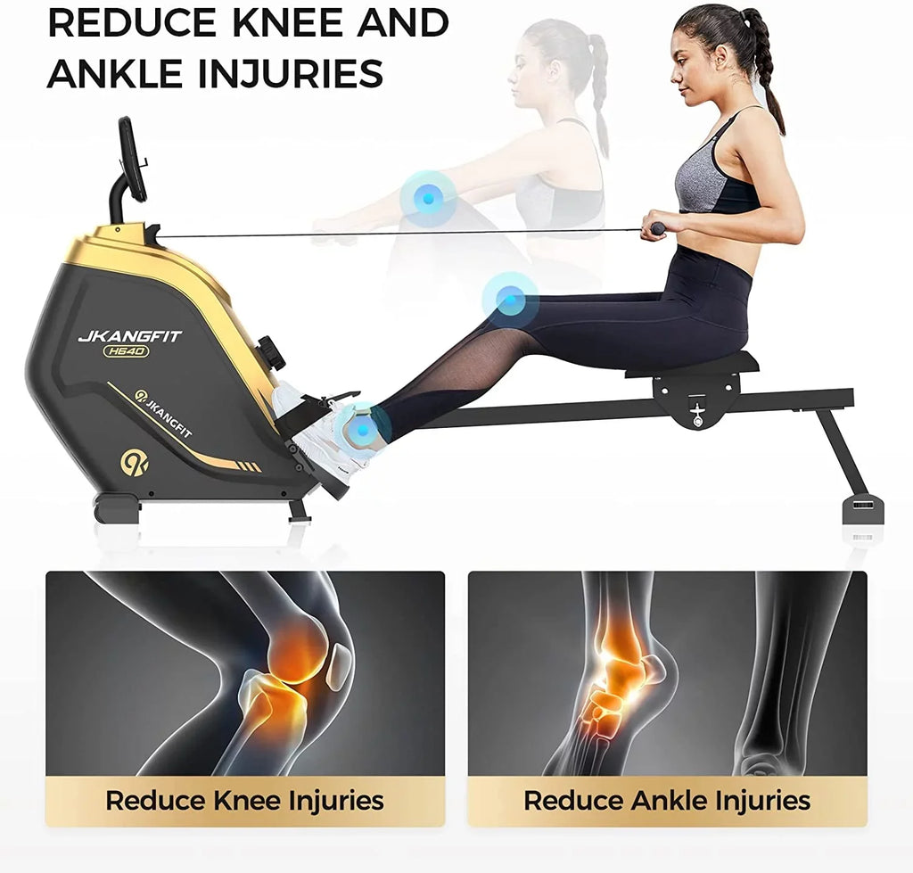 Resistance Levels Indoor Full Magnetic Rowing with Monitor - for Device 16 LCD Body pooboo Machine Home Folding Rower Machines Use for Rowing Holder
