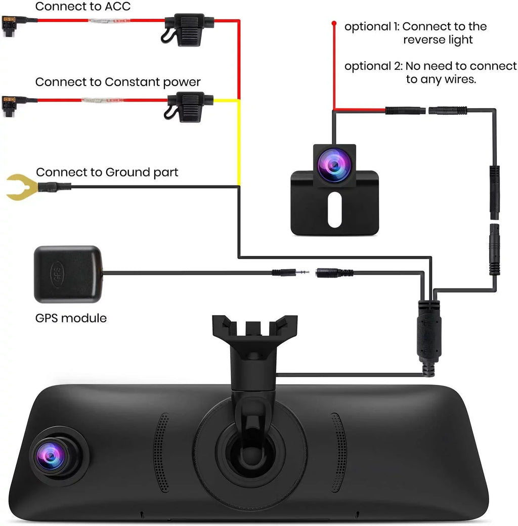 Cam, Vision Screen Car PRO) Camera Backup OEM Dual Mirror Look Camera(V5 Super Camera Rear Dash View 1080P Monitor Night 9.35'' Auto-Vox Touch Mirror
