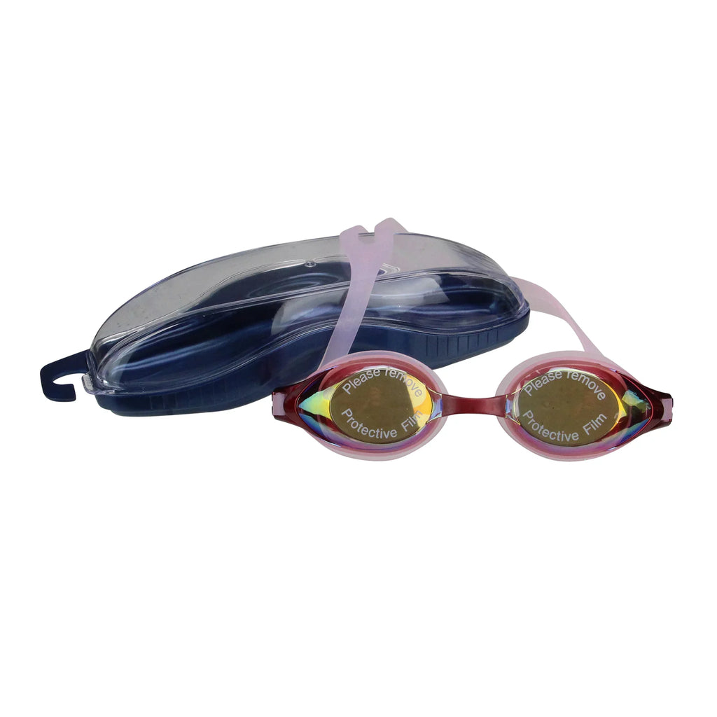 Central Mirrored Pink Swimming Goggles Pool 7" Competition