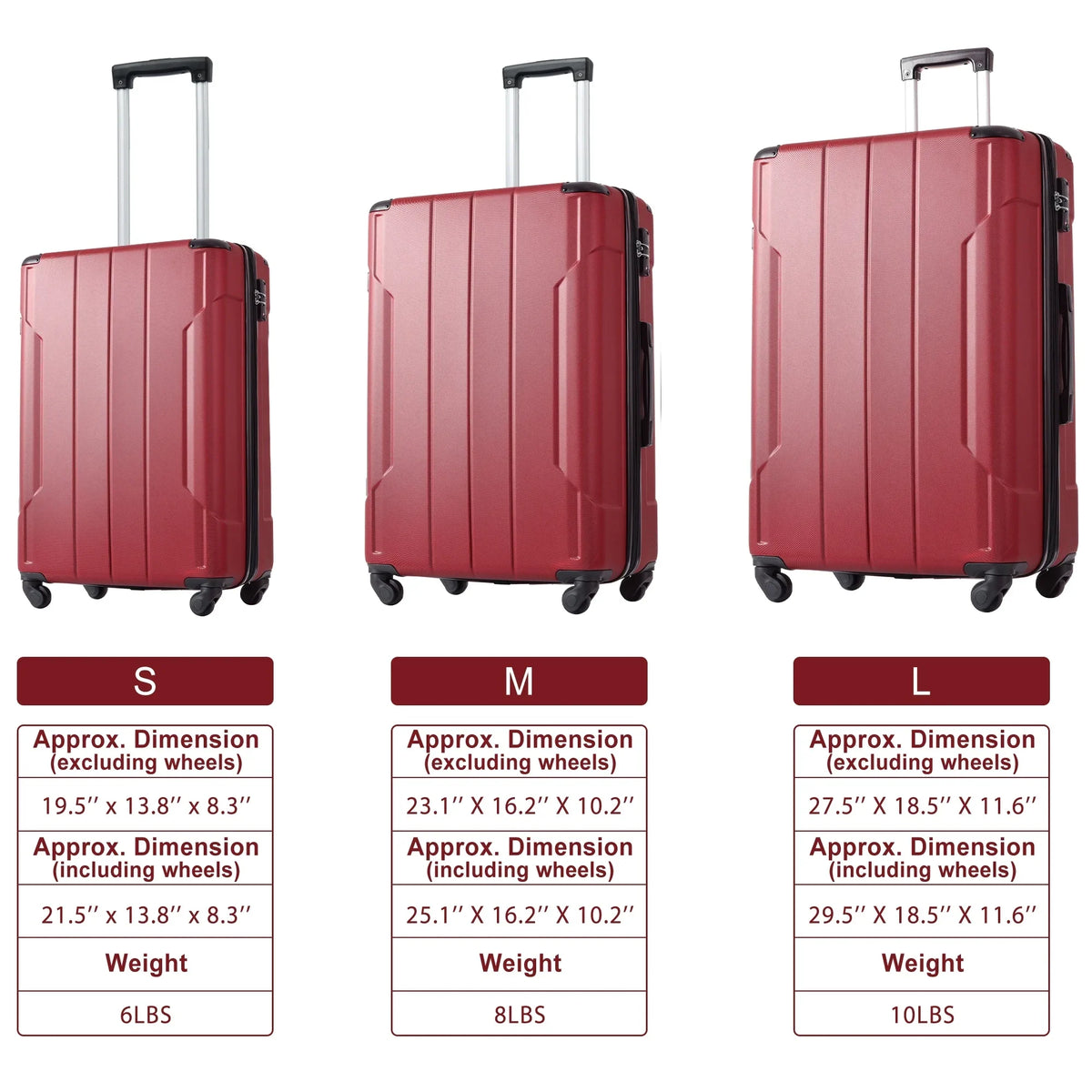Carry Spinner 20in, with Hardshell Expansion Approved Handle Luggage Lightweight Suitcase Adjustable on TSA Lock ABS and Airline