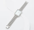 6-3/4"-8" Isaac Watch, Live! Metal Link Rectangle Mesh SilverTone, Mizrahi