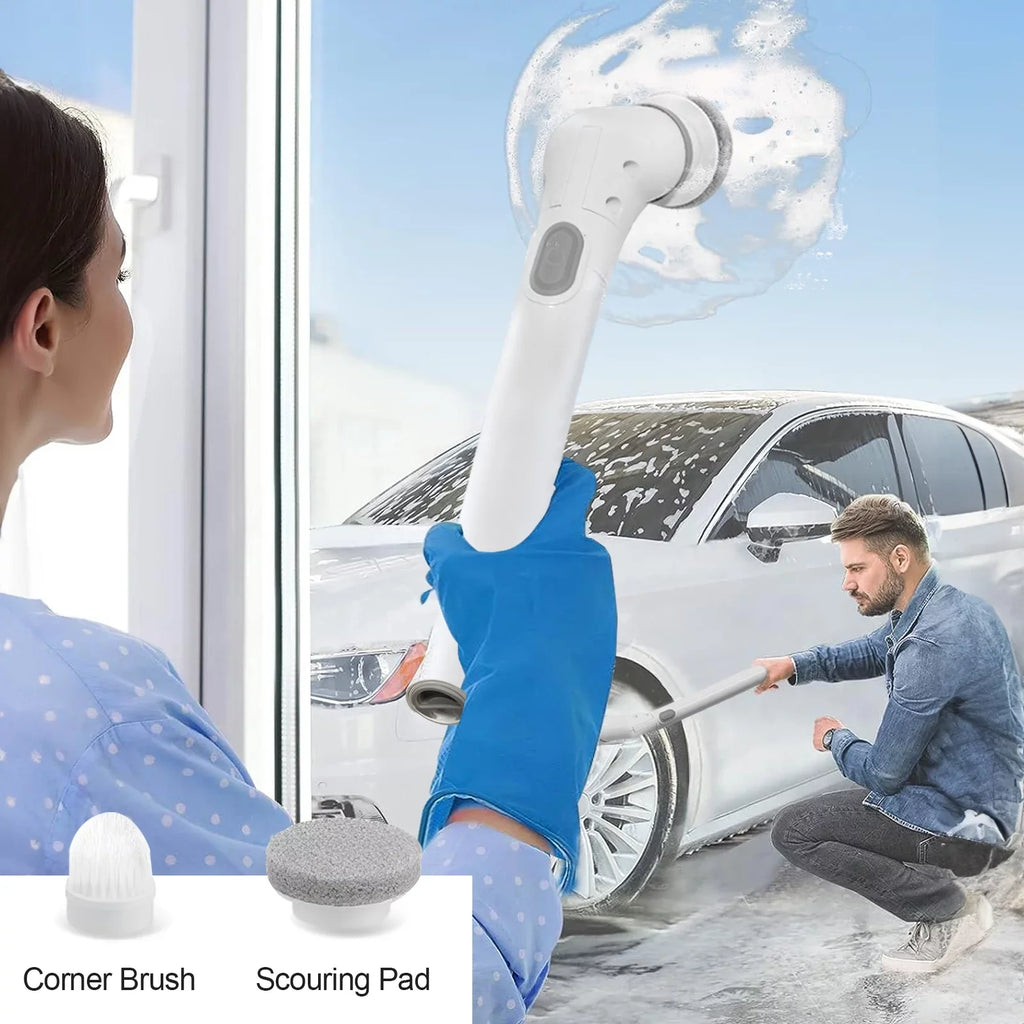Scrubber, Bathroom Tile, Brush, Spin Bathtub, Replaceable Electric Cleaning Fixdono Scrubber 6 Cordless Cleaning for Floor Heads