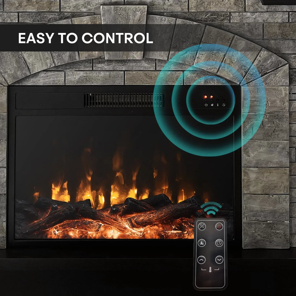 Infrared Gray Fireplace Freestanding, Mantel with Mountain Cloud Stone 45" Electric