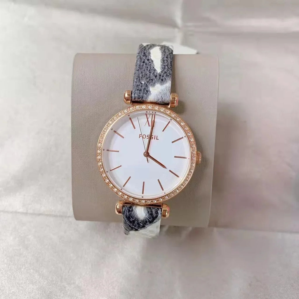 Three-Hand Grey Watch Leather Tillie BQ3532 Fossil