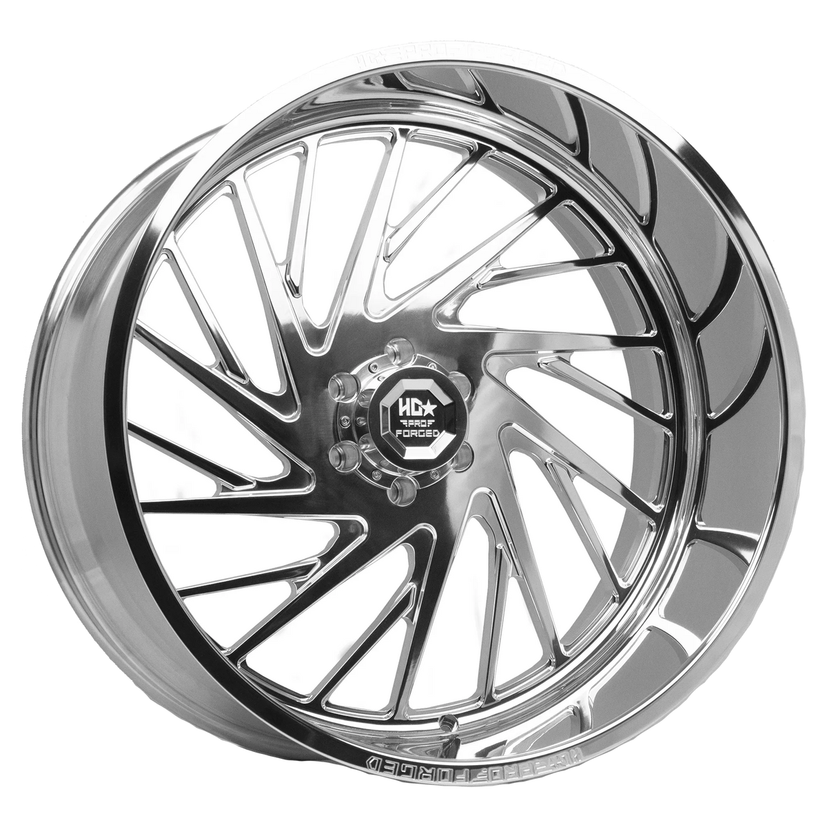 HIGH 122.1CB -76ET 26X14 LHD FORGED POLISHED PRO 4 6X139.7 HD WHEEL LUXXX RAPTOR