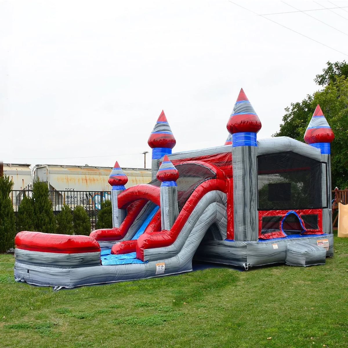 Bounce Grade JumpOrange Castle Commercial Water Titanium Kids Slide with Adults (with Pool and for House Blower),
