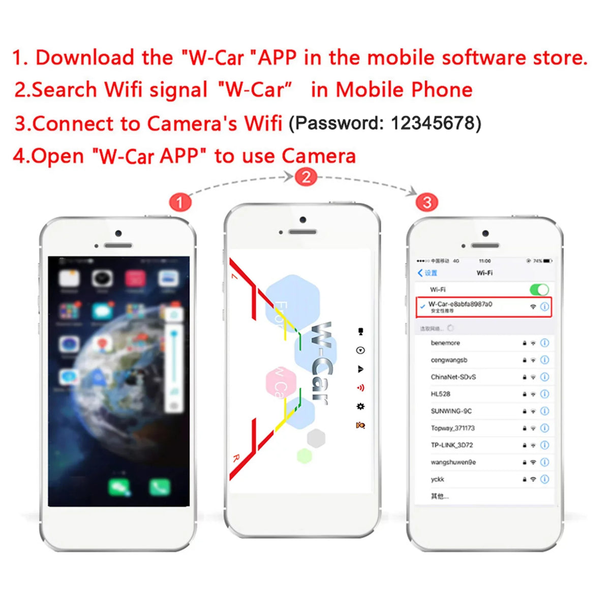 HD Automobile View Truck Reverse Rear Waterproof , Aumotop Wireless Backup IP67 Monitor Reversing Bus ~36V Car